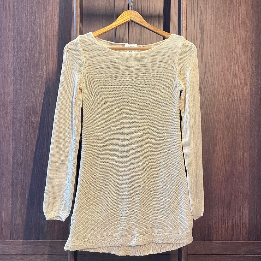Open Knit Ivory Club Monaco Tunic Sweater Sz. XS